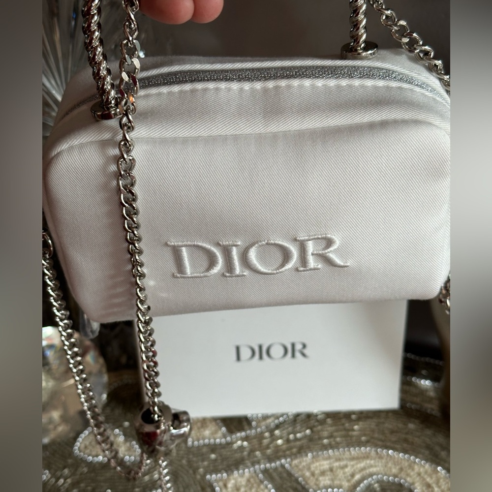 Dior NWOT Beauty White Denim Cosmetic Bag in crossbody bag new - Picture 16 of 16
